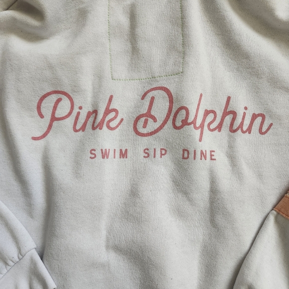 Aviator Nation Pink Dolphin 5 Stripe Stitch Zip Hoodie Size M Unisex - Picture 2 of 12